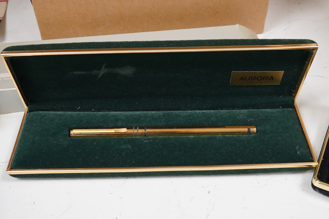 A quantity of boxed fountain pens and ballpens